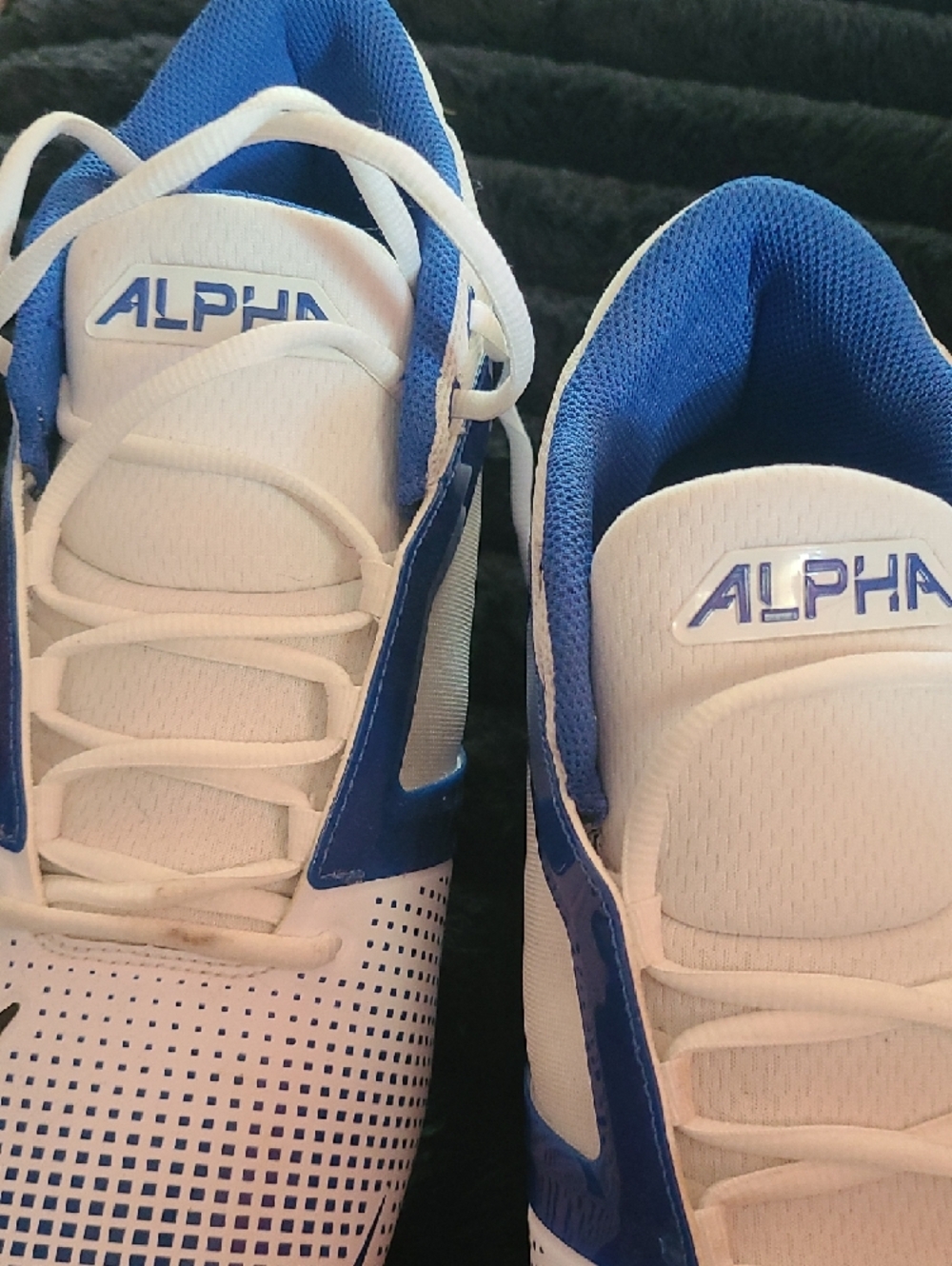 Nike White and Royal Blue Alpha Football Cleats - Picture 7 of 7